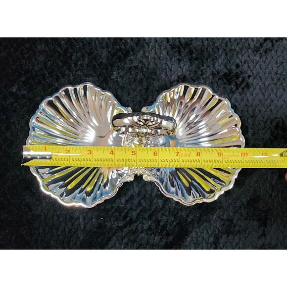 Vintage FB Rogers Silver Double Shell BonBon Dish – Silverplate – Made in Japan - Picture 10 of 11